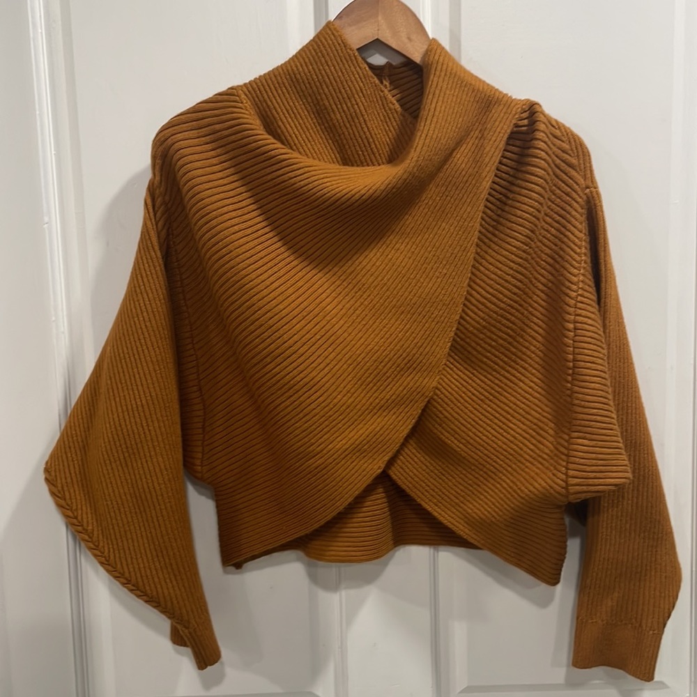 ASTR Rayn Rust Cross Front Sweater - Picture 5 of 6